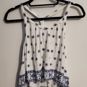 Navy and White T Shaped Tank